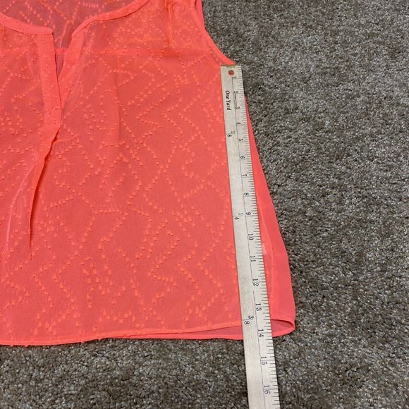 American Eagle Outfitters Women's Size Small Coral Sheer Tank Top VNeck Light - Picture 8 of 10